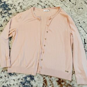 Calvin Klein Pink Cardigan with gold woman’s XL